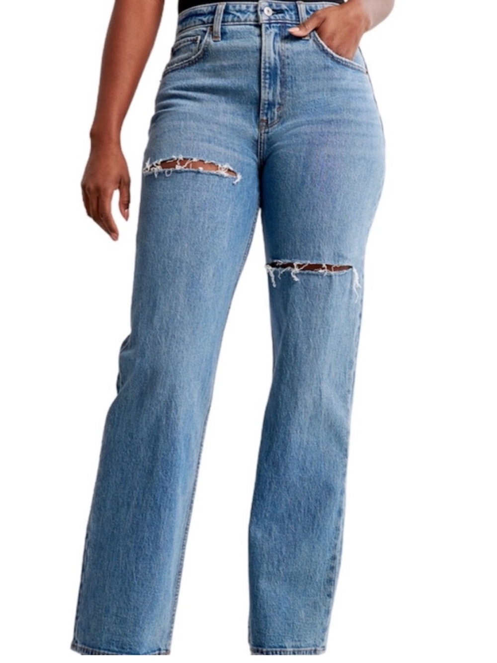 Abercrombie & Fitch Curve Love The 90s Relaxed High Rise Jean Size 35 Short New
